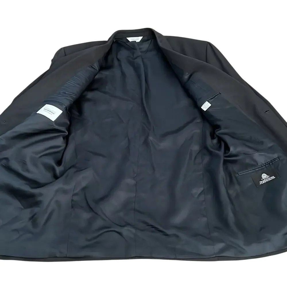Joseph‎ & Feiss Mens Black 100% Classic Worsted Wool Blazer/Sports Coat Size 44R
